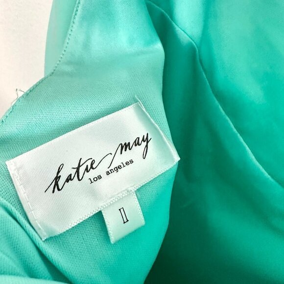 KATIE MAY Great Kate Ruched Gown in Supercharged Mint Size Large - Picture 8 of 16